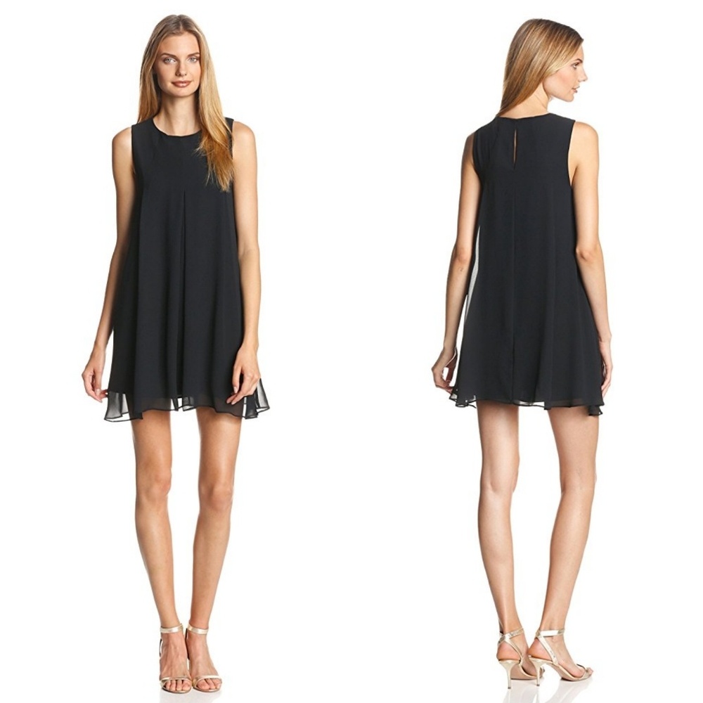 BCBGeneration Black Sleeveless Mini Swing Dress